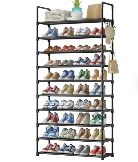 Adjustable 3-10 Tier Shoe Rack Organizer with Side Handles – Easy Assembly Storage Shelf for Closet, Entryway & Bedroom